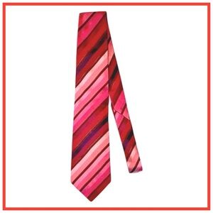 Salvatore Ferragamo Men’s Silk Necktie. Red, Purple, Pink.